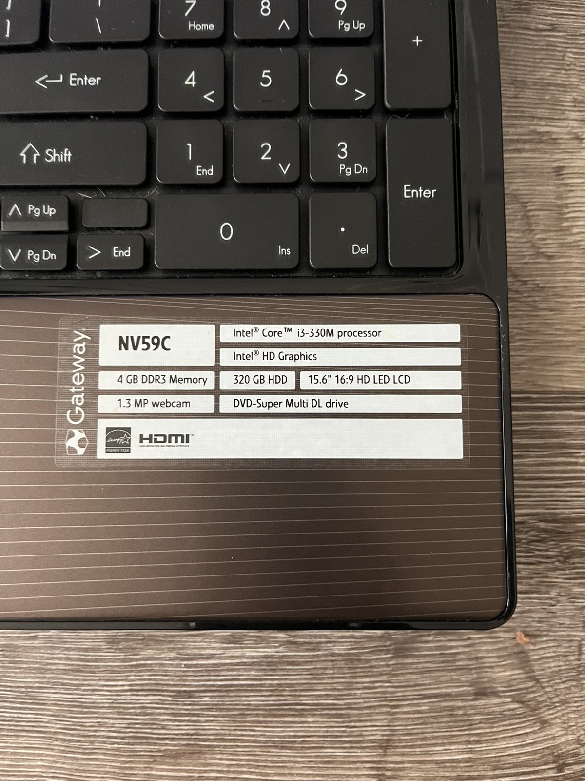 GATEWAY NEW90 LAPTOP – INTEL CORE I3 – 4GB RAM – BAD BATTERY READ DESCRIPTION