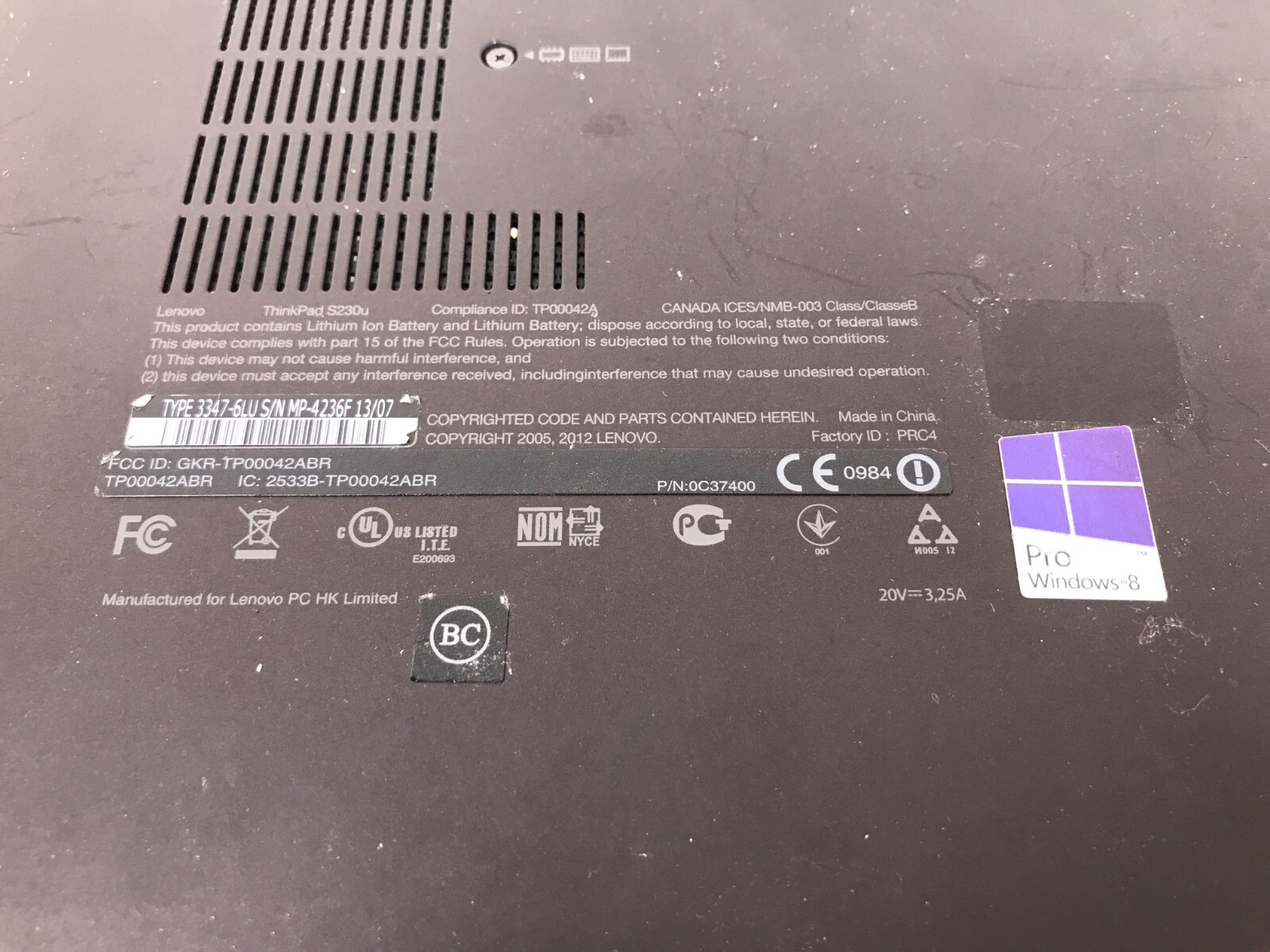 Lenovo ThinkPad Twist S230u laptop 12.5″i7-3537U 8GBRAM