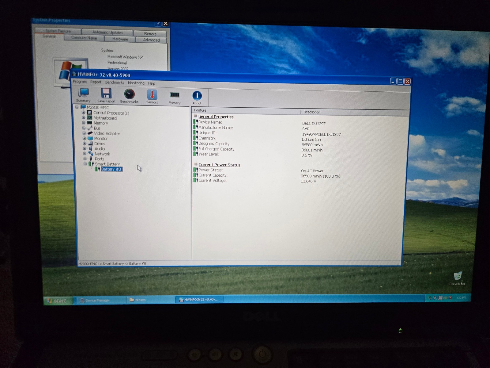 Dell Precision M2300: C2D T7250, 4GB RAM, WXGA+, WinXP Pro SP3, 320GB HDD