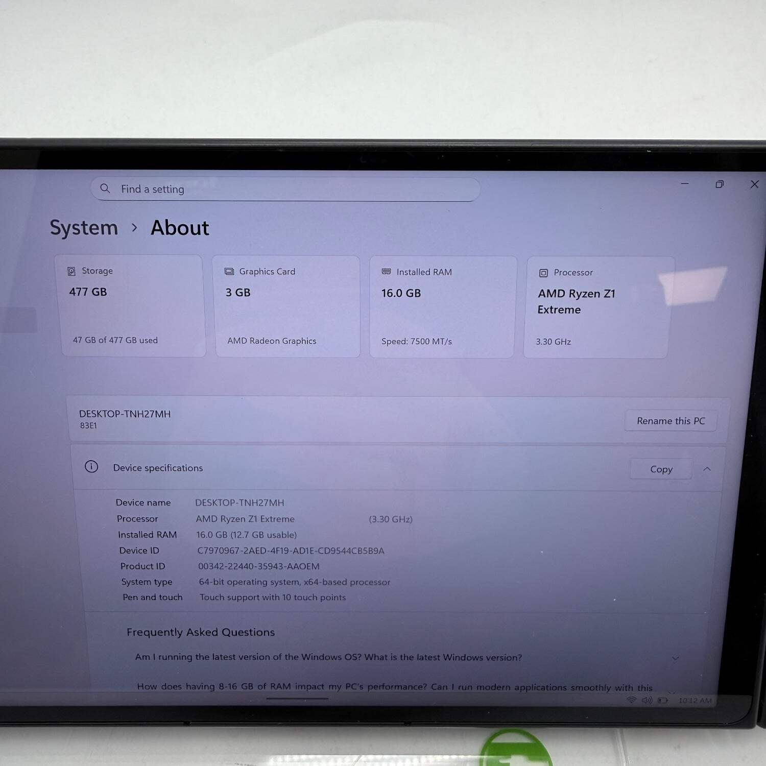 Lenovo Legion Go 8.8″ AMD Ryzen Z1 Extreme 16GB RAM 512GB Black 83E1001YUS