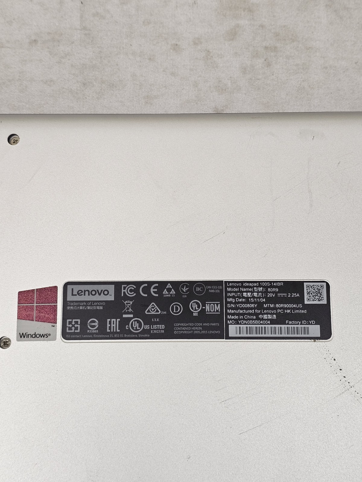 Lenovo IdeaPad 1005 Laptop – Intel – 2GB RAM – 60GB SSD – BAD BATTERY – Win 10