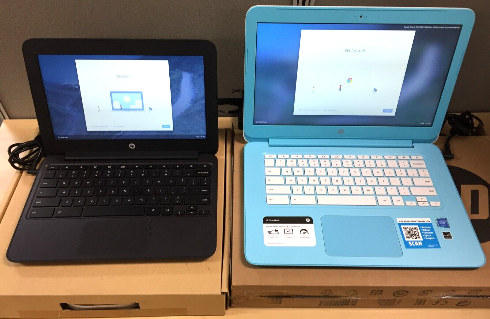 Lot of 2 *Bad Battery* HP Chromebook 14 14-ak030nr 11 G4/N2840/4GB RAM/16GB