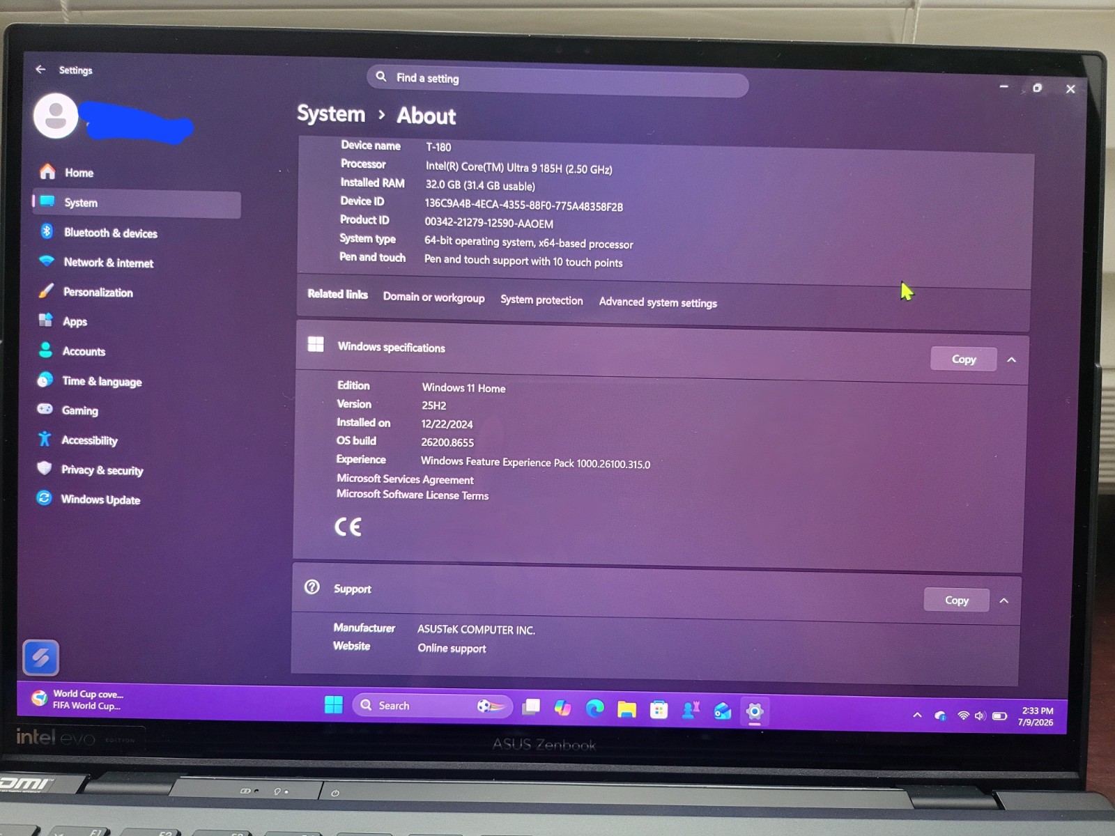 ASUS Zenbook DUO Dual 14 3K OLED Touch Laptop Intel Core Ultra 9 /32GB/ 1TB SSD