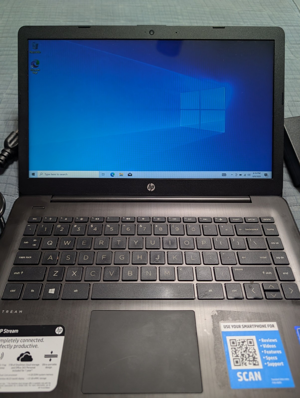 HP Stream (6SH07UA) 14-cb164wm 14 inch (32GB, Intel Celeron N, 1.10 GHz, 4GB)