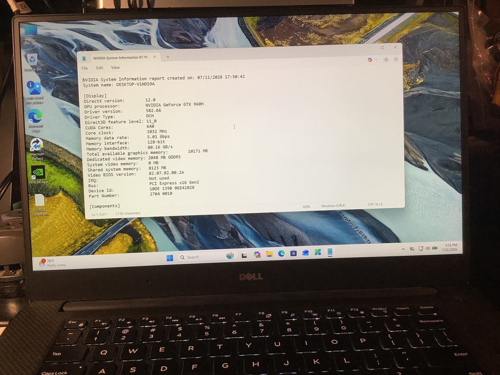 Dell XPS 9550, Gaming-GTX 960M, i5 6300HQ, 16 GB – 256 NVMe + 500 HDD Win 11 Pro