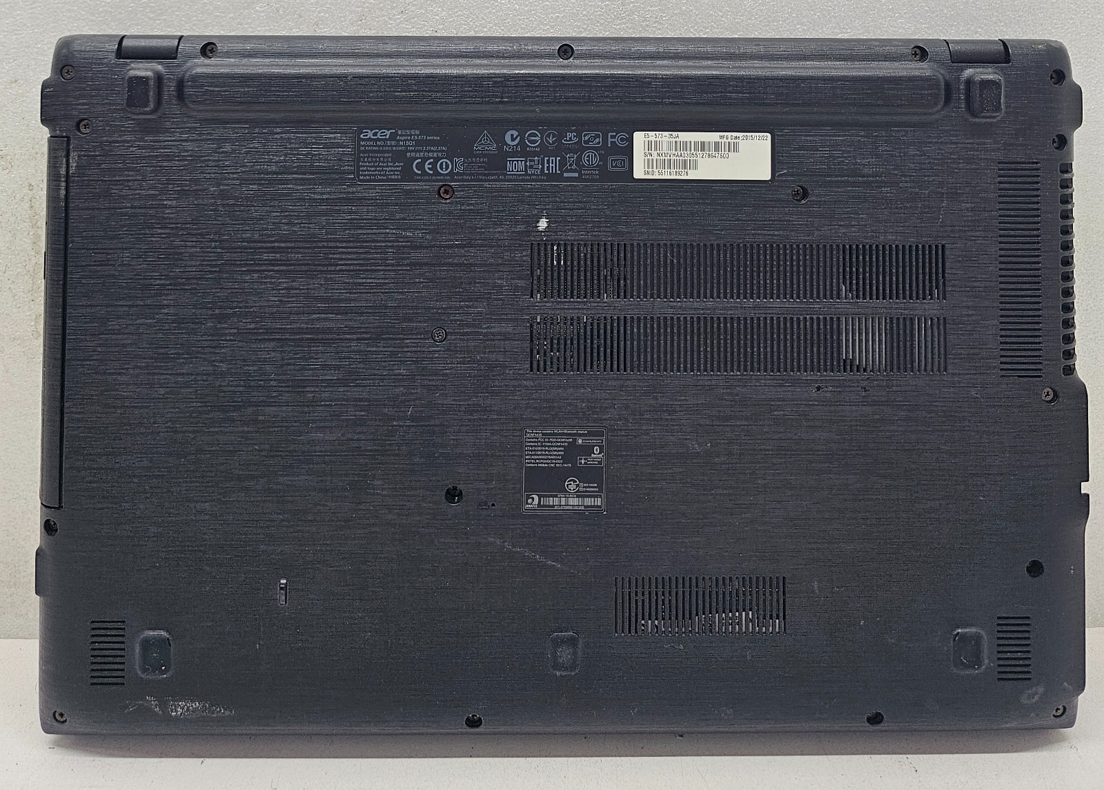 Acer Aspire E15 E5-573-35IA Laptop Intel i3-5005U 4GB RAM 500GB HDD NO OS (FL)