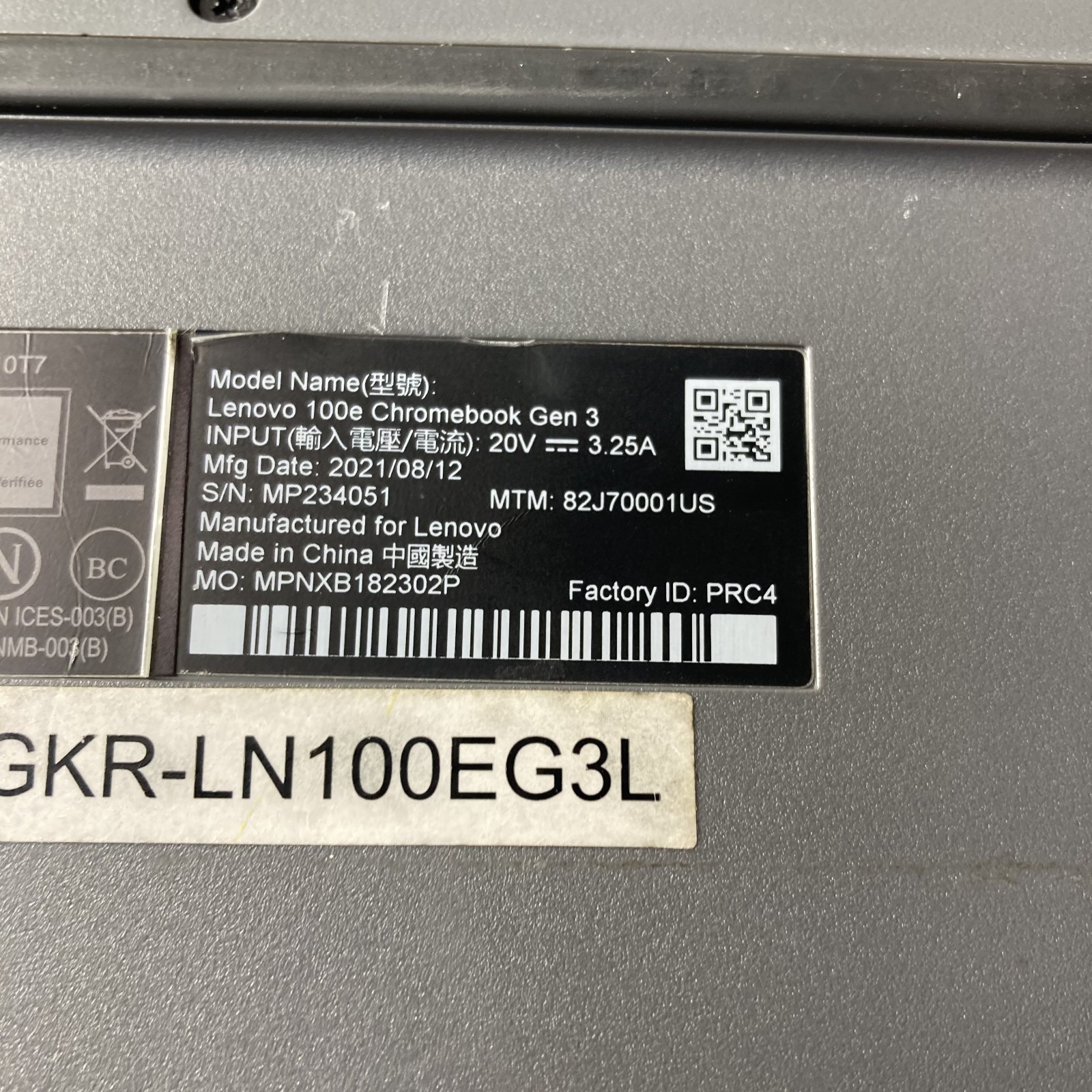 Lenovo 100e Chromebook Gen 3-AMD 3015ce-4GB Ram 32GB SSD Chrome OS