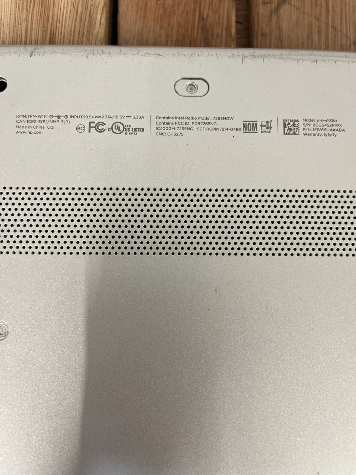 HP Envy X360 15-W110NR Convertible Intel i7-6500U 2.5GHz 8 GB NO HDD/Battery