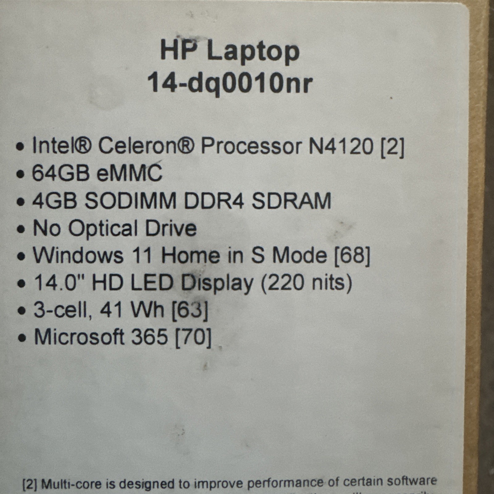 HP 14-dq0010nr 14″ Laptop | Windows 11 | 4GB RAM | 64GB | Microsoft 365