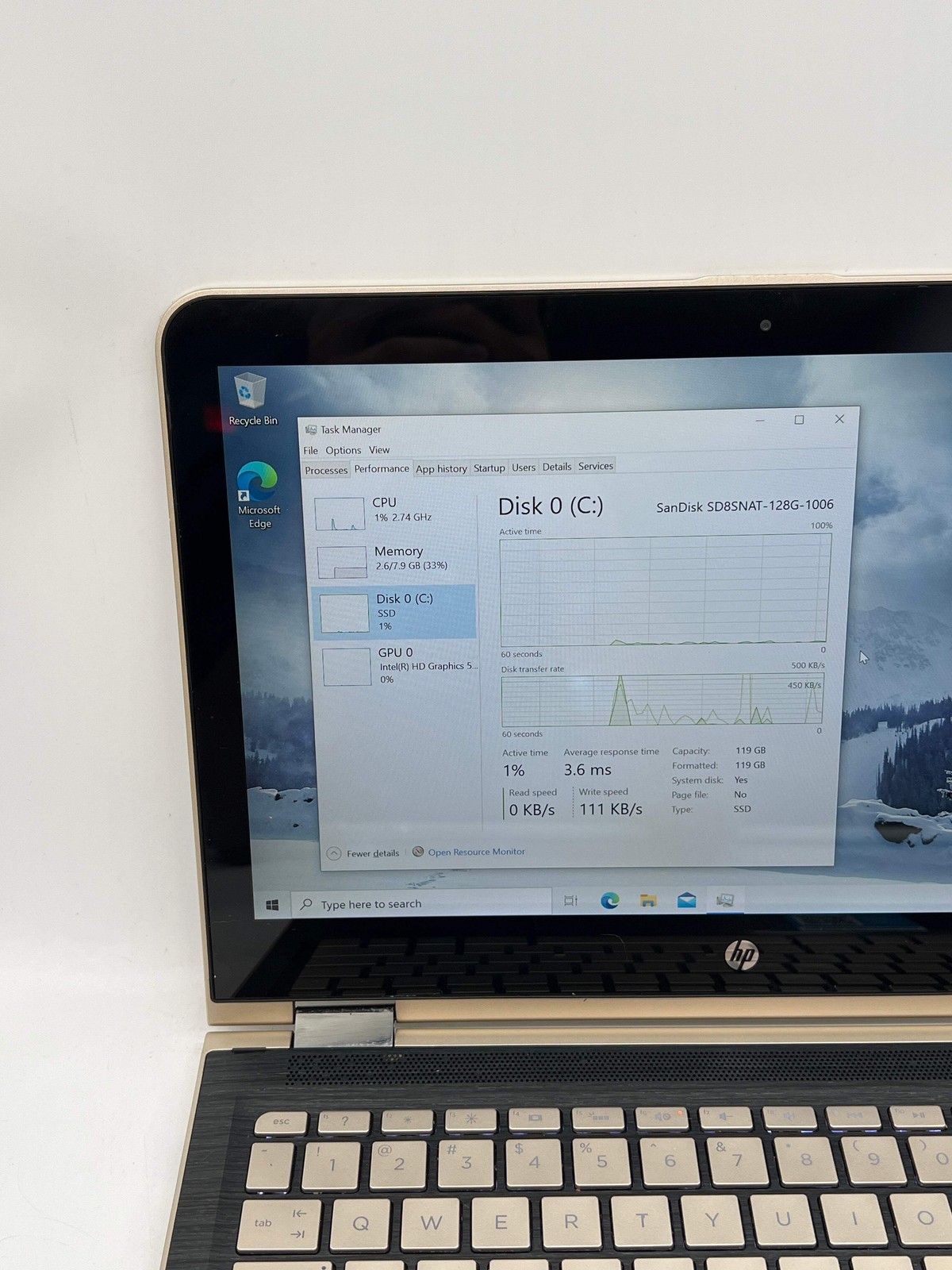 HP Pavilion x360 M3-U003DX 15.6″ Intel i5-6200U 8GB RAM 128GB SSD Gold – Used