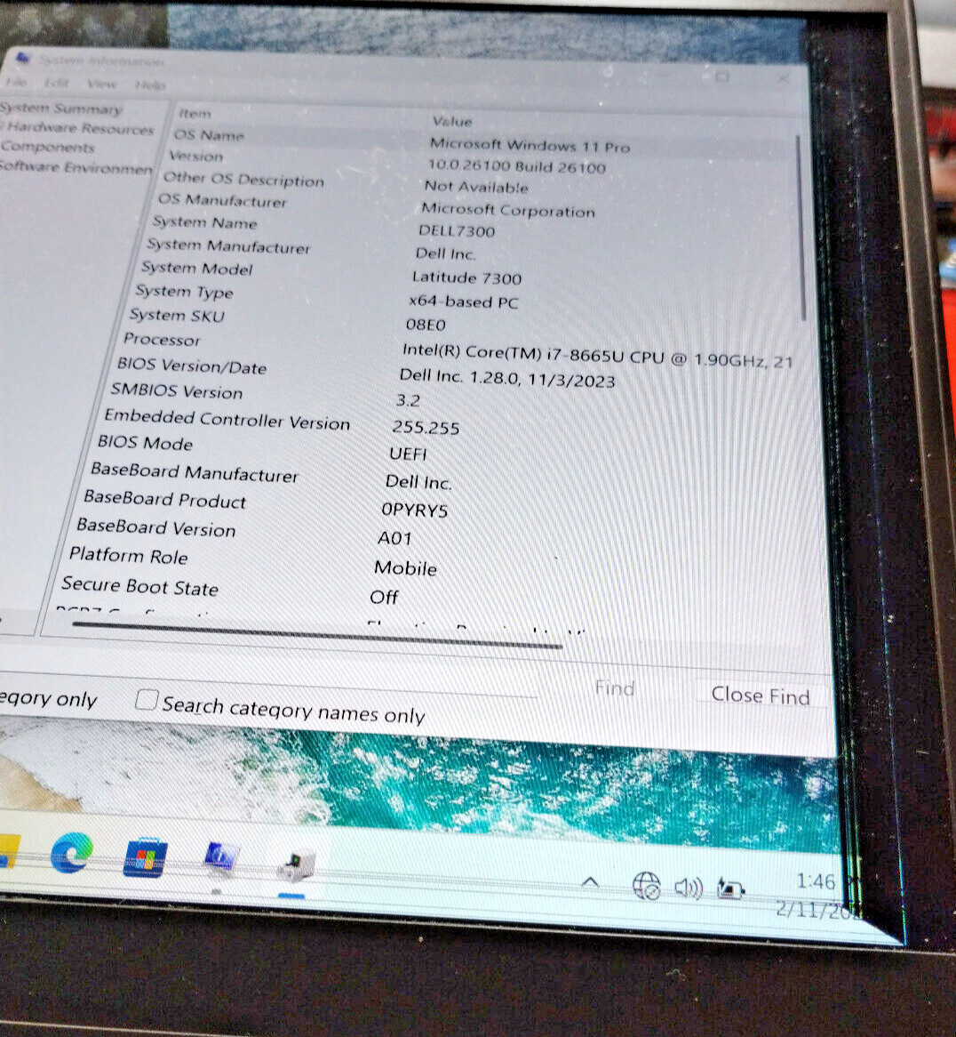 Dell 7300 13.3″_Screen & i7-8665U_CPU. Choose: 0/8/16GB_RAM or 0/256/512GB_SSD