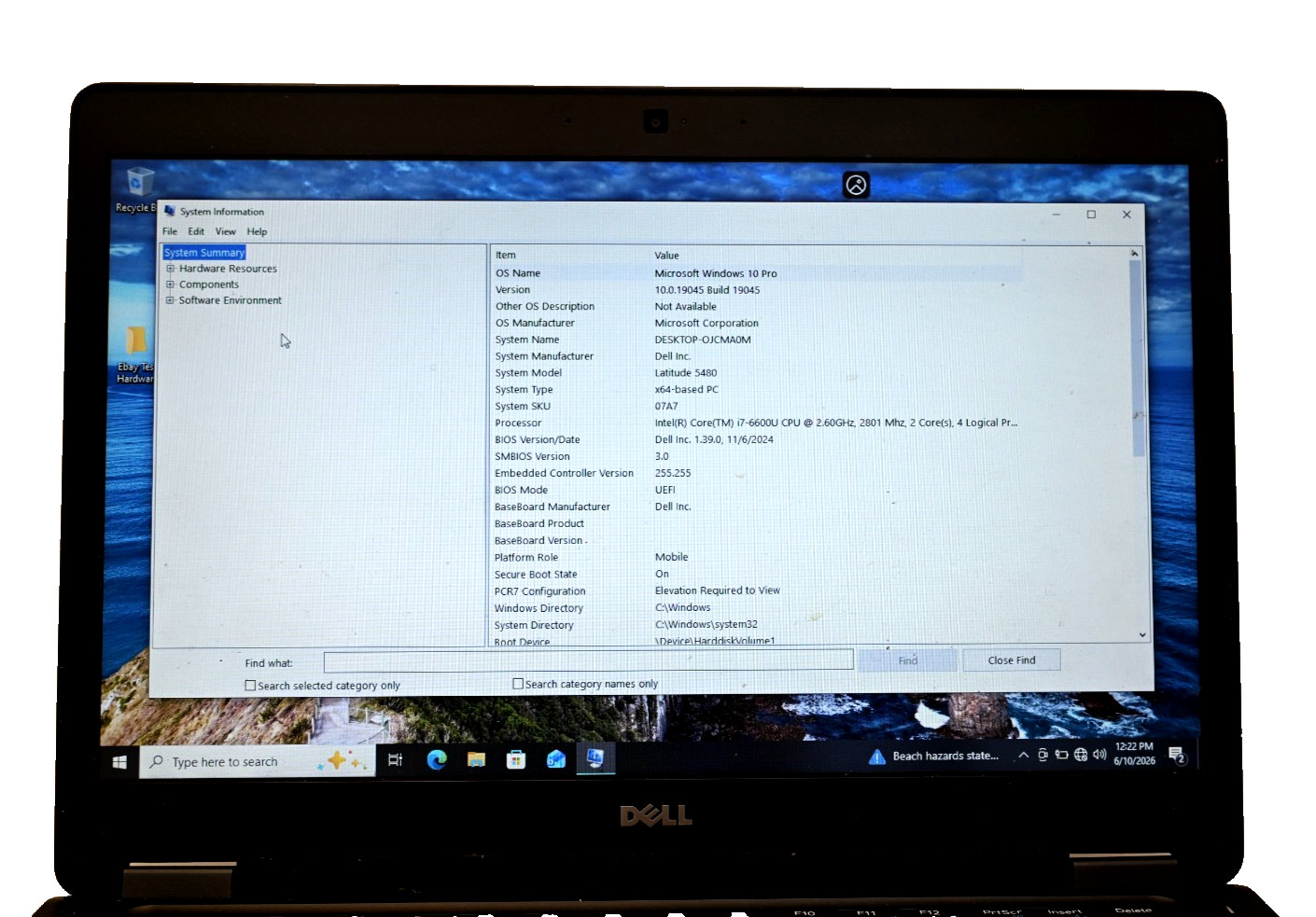 Dell Latitude 5480 i7-6600u 2.6GHz 8GB RAM 128GB SSD Windows 10 Pro