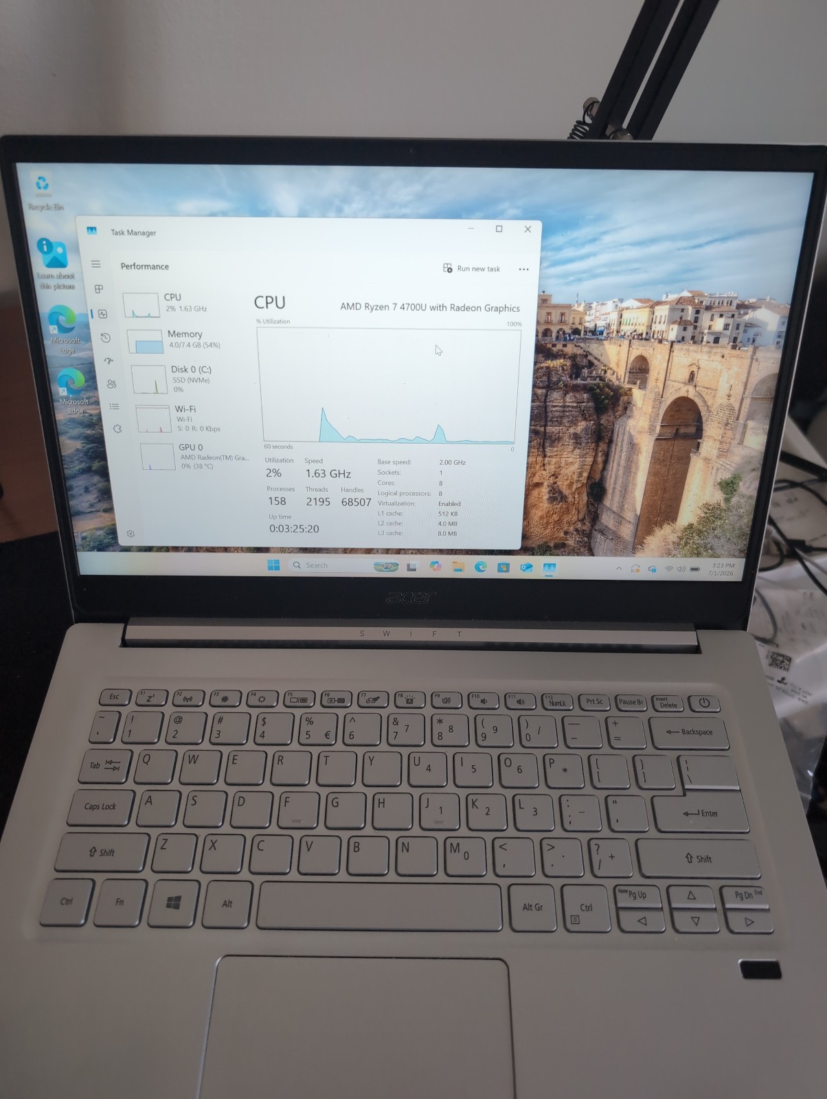 Acer Swift 3 Light Laptop, 14″” FHD IPS, AMD Ryzen 7 4700U W/ Charger