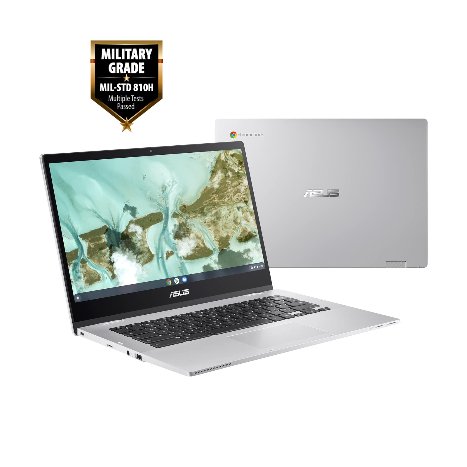 ASUS Chromebook CX1, 14″ FHD, 64GB Storage, ChromeOS, Transparent Silver *READ
