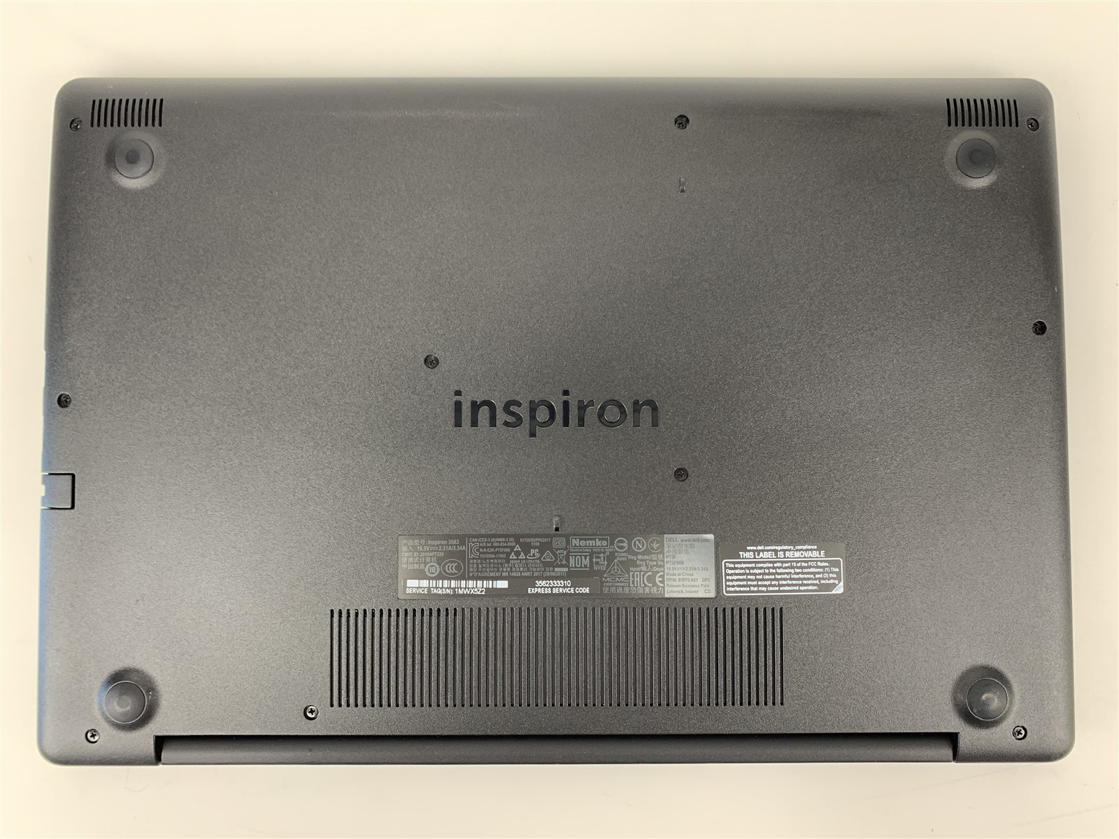 Dell Inspiron 3583 Intel i3-8145U 2.10GHz 8GB RAM 128GB NVMe Win 11 Home 15.5″