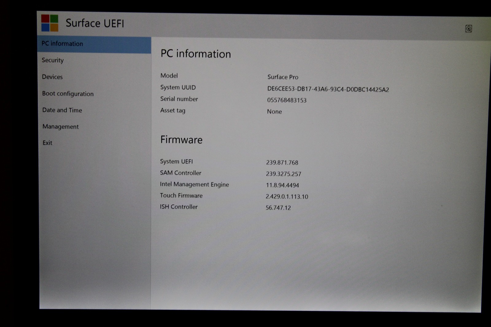Microsoft Surface Pro 5 1796 i5-7300U @ 2.6 GHz 8GB RAM 256GB SSD No OS