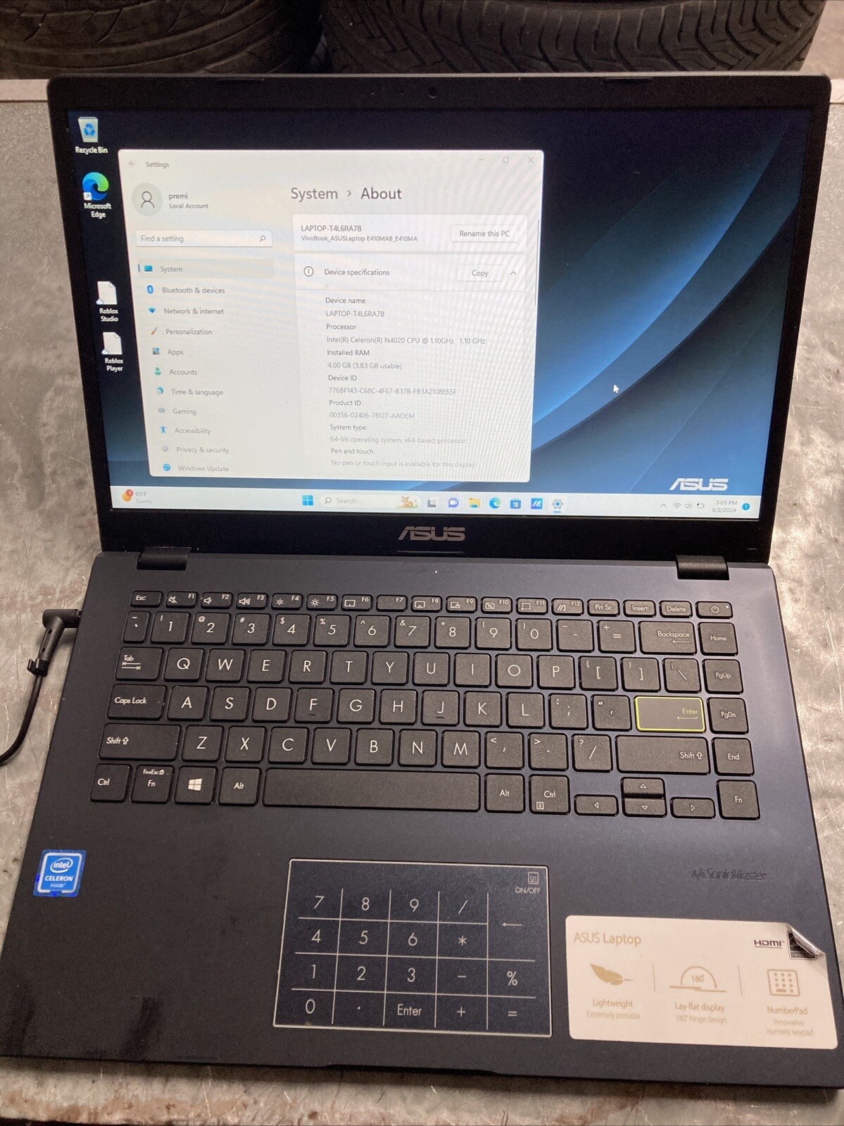 ASUS VivoBook E410M 14″ HD N4020 4GB 64GB SSD E410MA Win 11