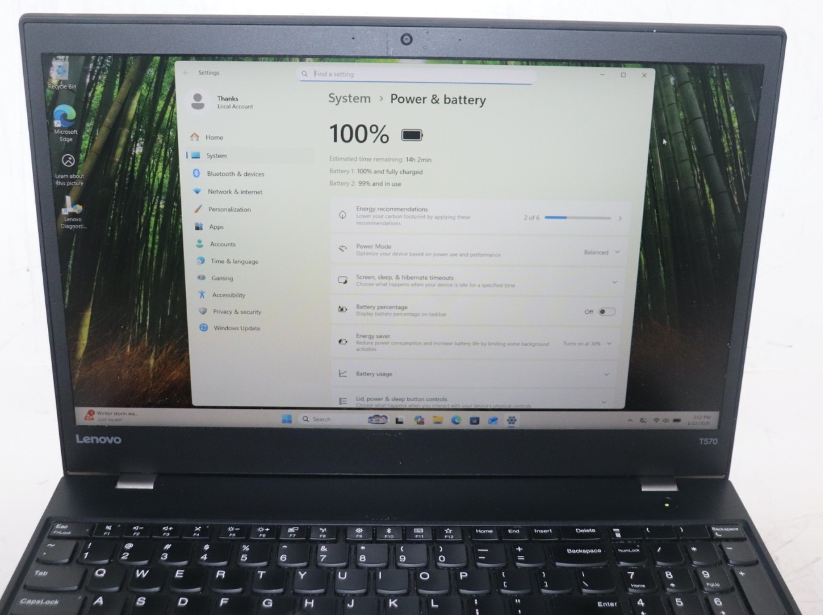 Lenovo ThinkPad T570 Intel core i5@2.40GHz|16GBRAM|256GBSSD|WIN 11.PRO|Webcam|