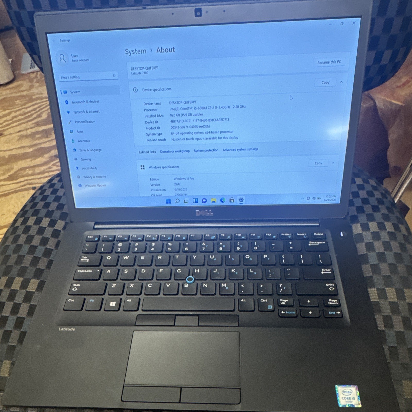 Dell Latitude 7480 14″ i5-6300U 2.40GHz 16GB 128GB SSD Win 11 Pro