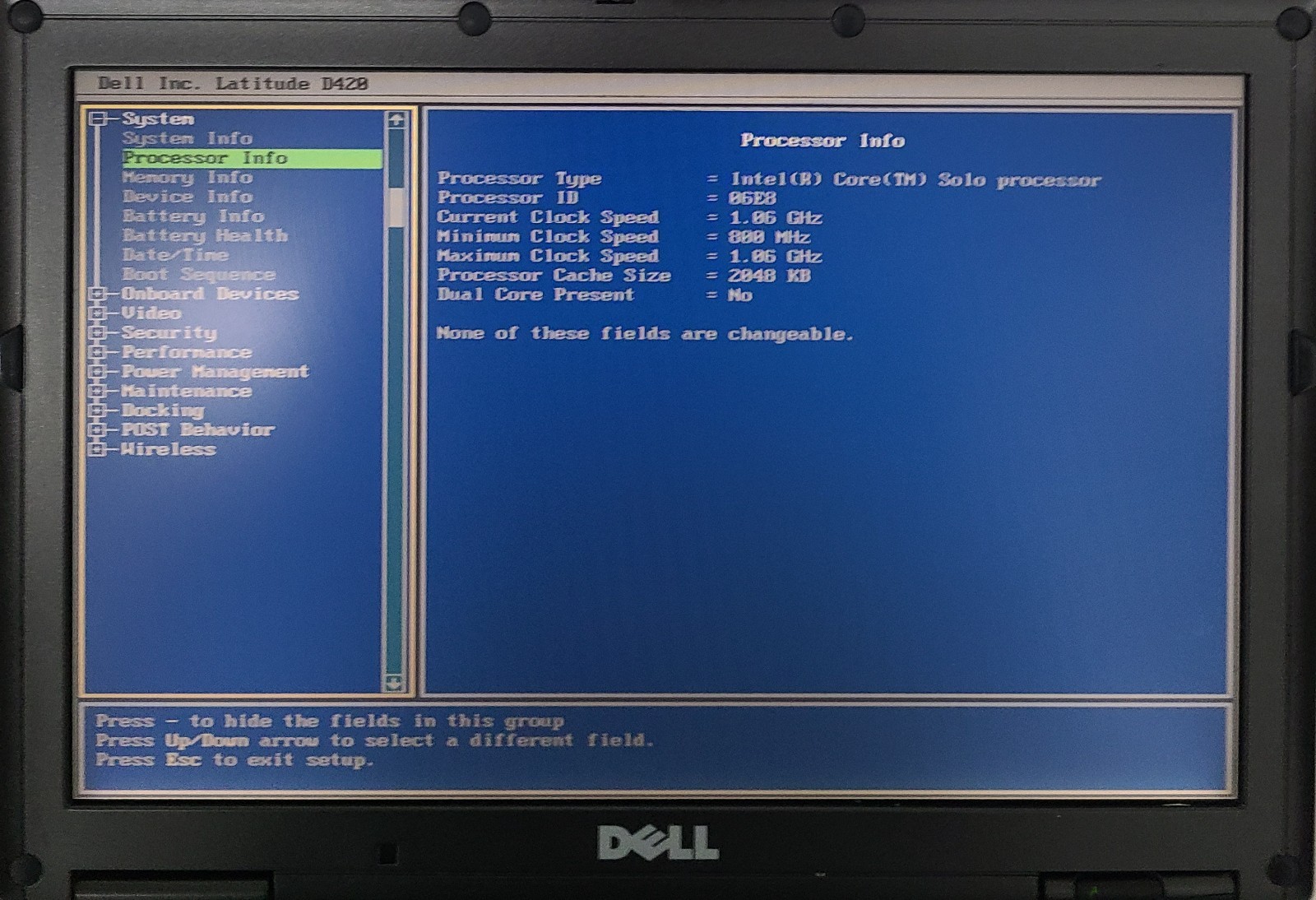 Dell Latitude D420 Laptop Intel Core Solo 512MB NO HD/OS Broken Hinge (FL)