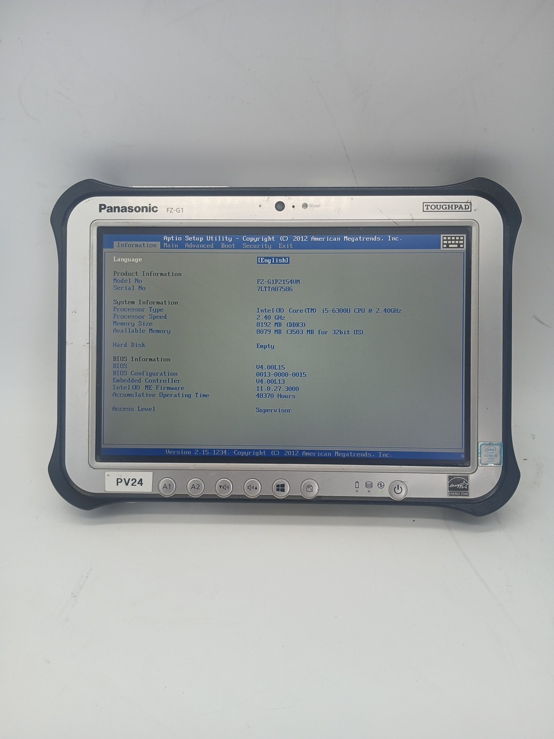 Panasonic ToughPad FZ-G1 Intel Core i5-6300U 2.40GHz 8 GB RAM NO DRIVE/OS