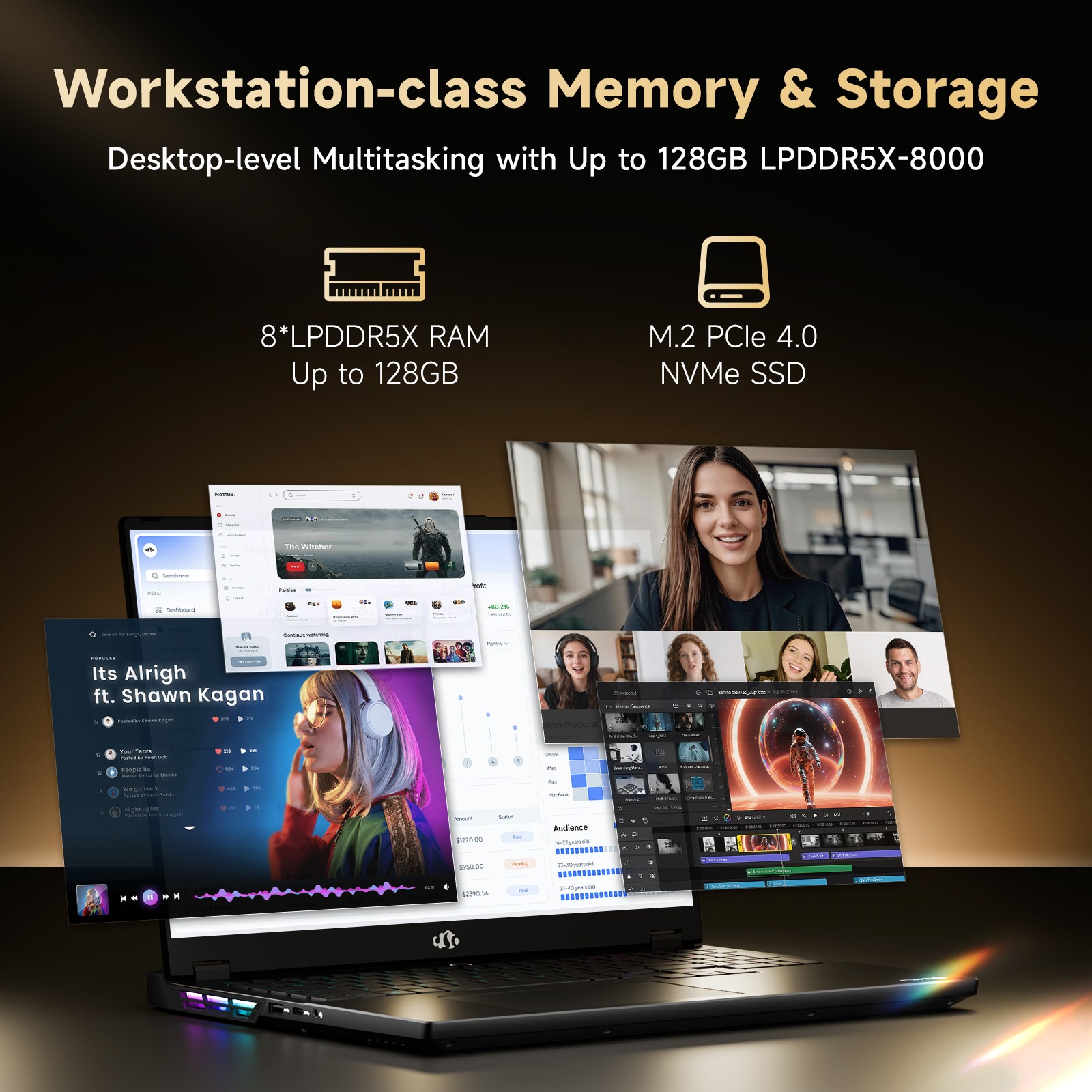 NIMO 2026 New AI PC Laptop AMD Ryzen AI Max+ 395 128GB LPDDR5x 1/2/4/8TB SSD