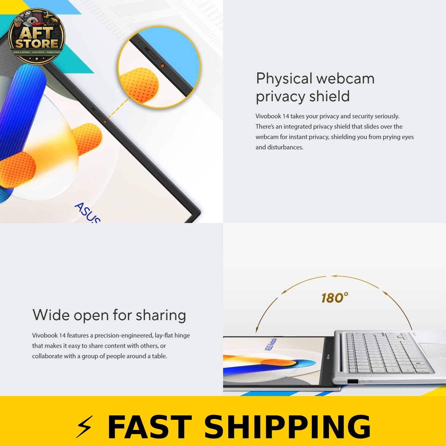 WOWPC ASUS VivoBook 14″ FHD Laptop | Intel Core i3 | 16GB RAM | 512GB SSD
