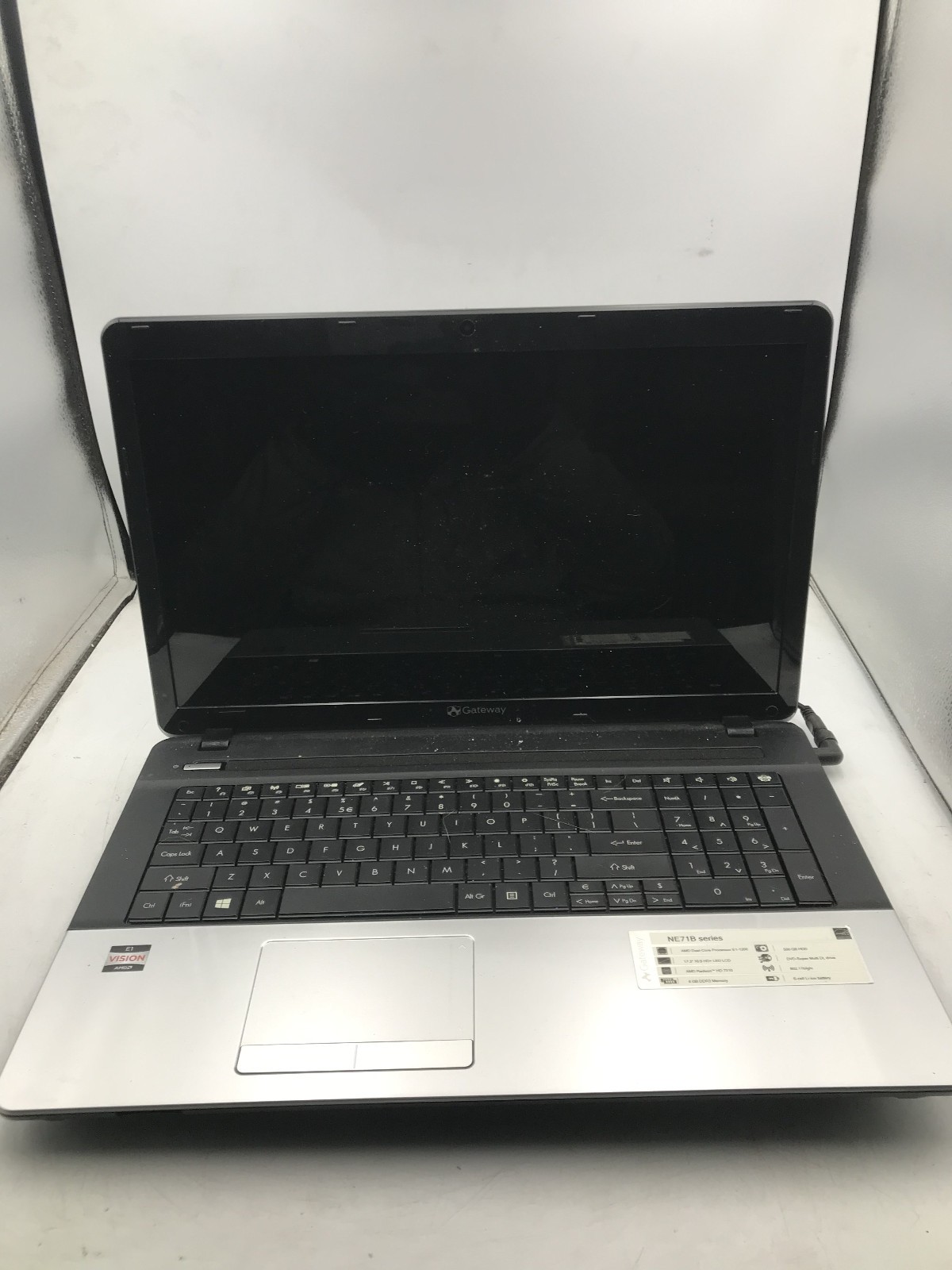 GATEWAY NE71B06U – FOR PARTS/NO BOOT – AMD E1-1200 – NO RAM – READ DESCRIP – BB!