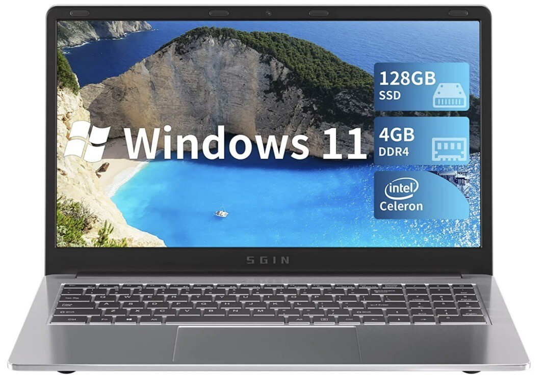 SGIN 15.6inch Laptop, Full HD 1920×1080 With 4 Core Intel Up To 2.8GHz