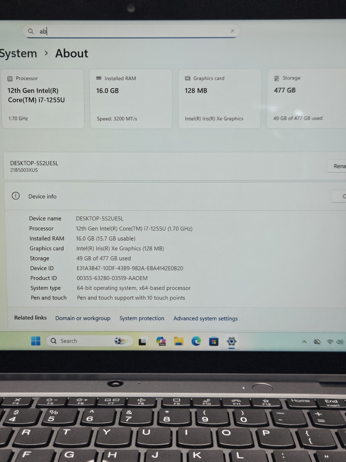 Lenovo ThinkPad L13 Yoga Touch Core i7-1255U 12th Gen 16GB RAM 512GB SSD Wind 11