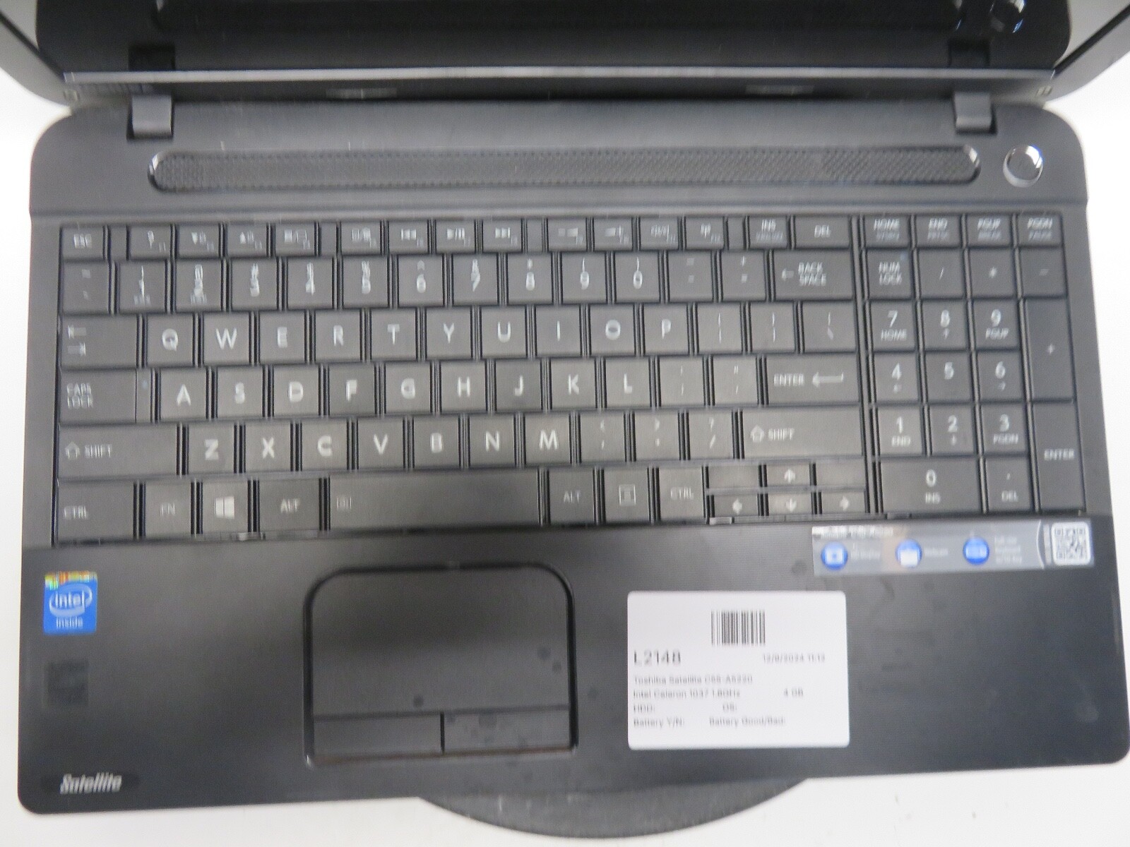 Toshiba Satellite C55-A5220 Intel Celeron 1037 1.8GHz 4 GB NO HDD No Batt