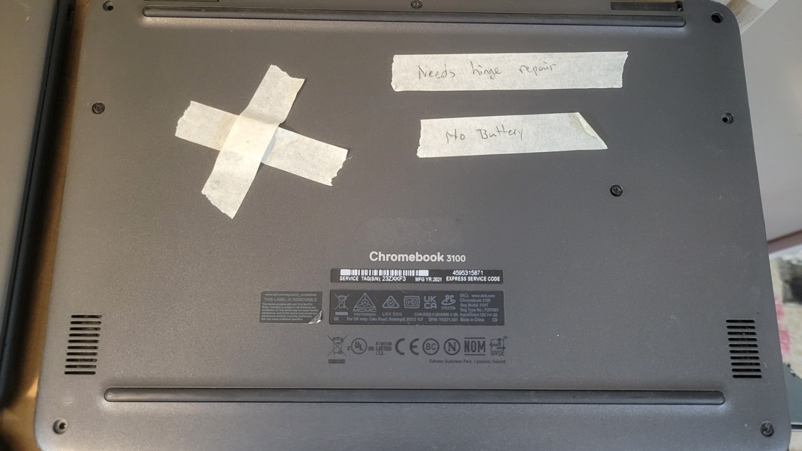 Lot of 5 Dell Chromebook 3100 11.6″ intel celeron/ 4GB RAM / 16GB eMMC – Parts