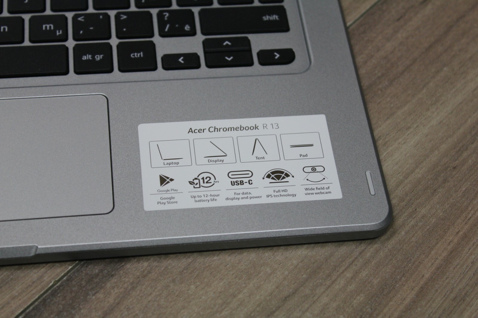 Acer R 13 13.3″ Touch 2-in-1 Chromebook MTK M8173C / 32GB eMMC / 4GB RAM Laptop