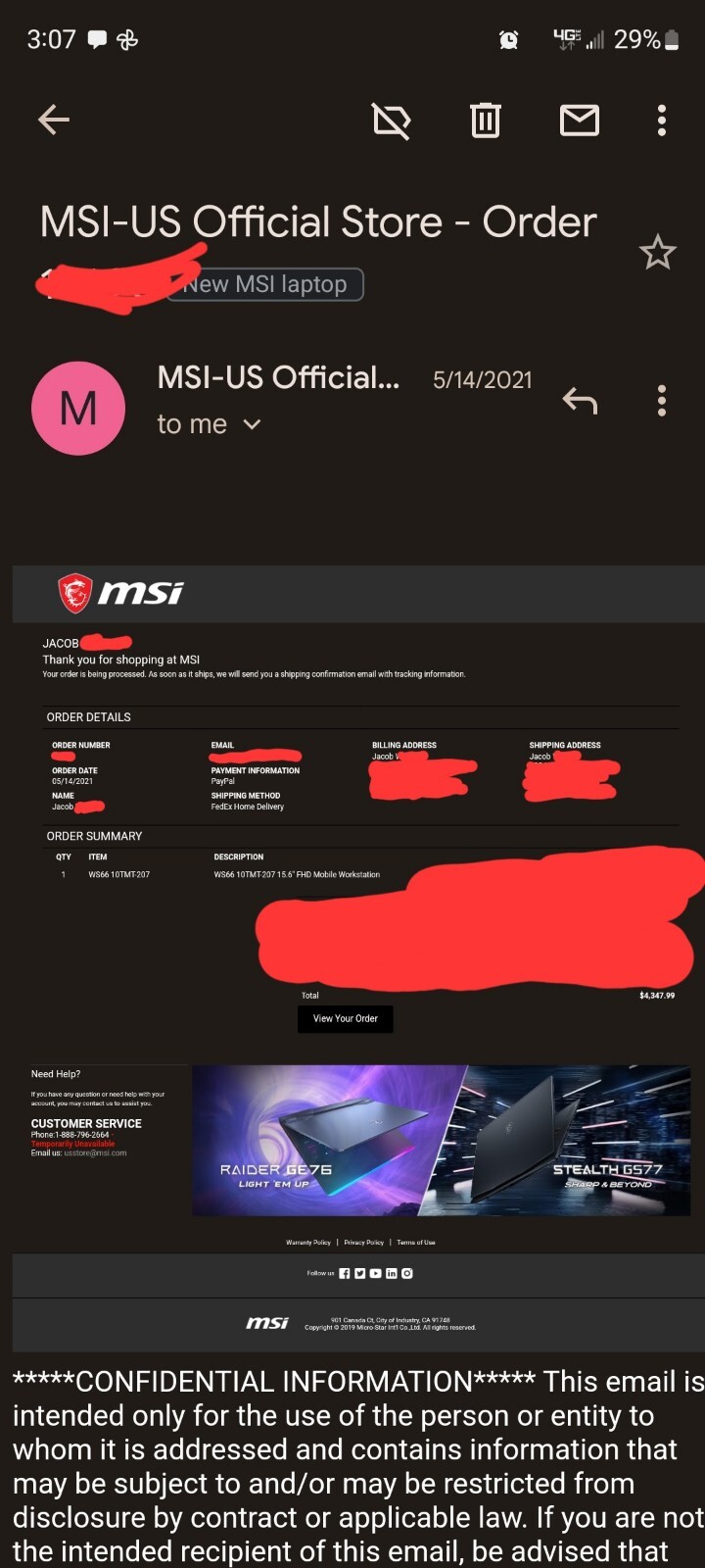 MSI Workststion WS-66 10TMT Perfect Photo, Video, and Audio Editing / Gaming