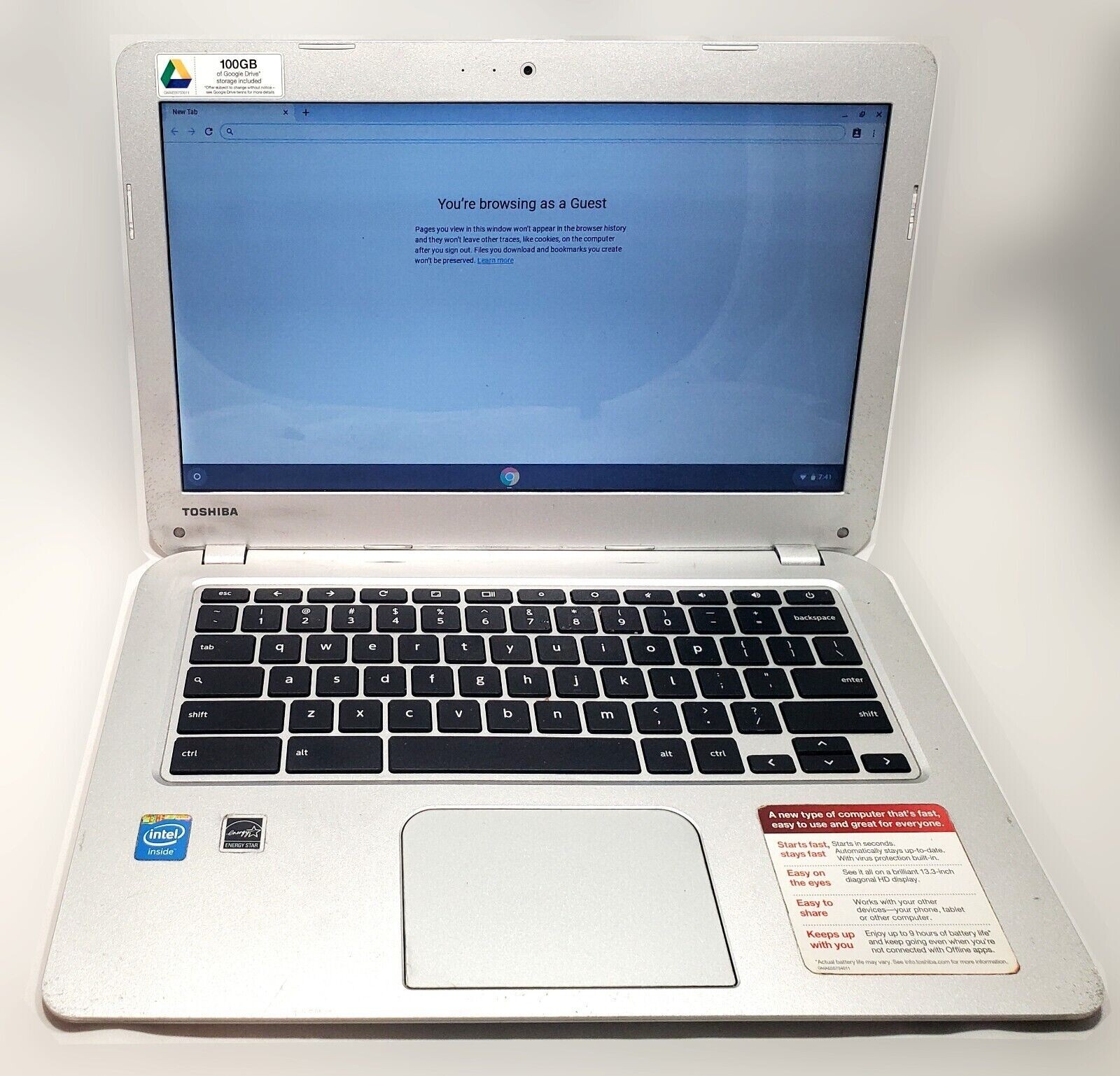 Toshiba Chromebook CB30-A3120 13.3″ CELERON 2955U 1.4ghz 2gb 16gb SSD