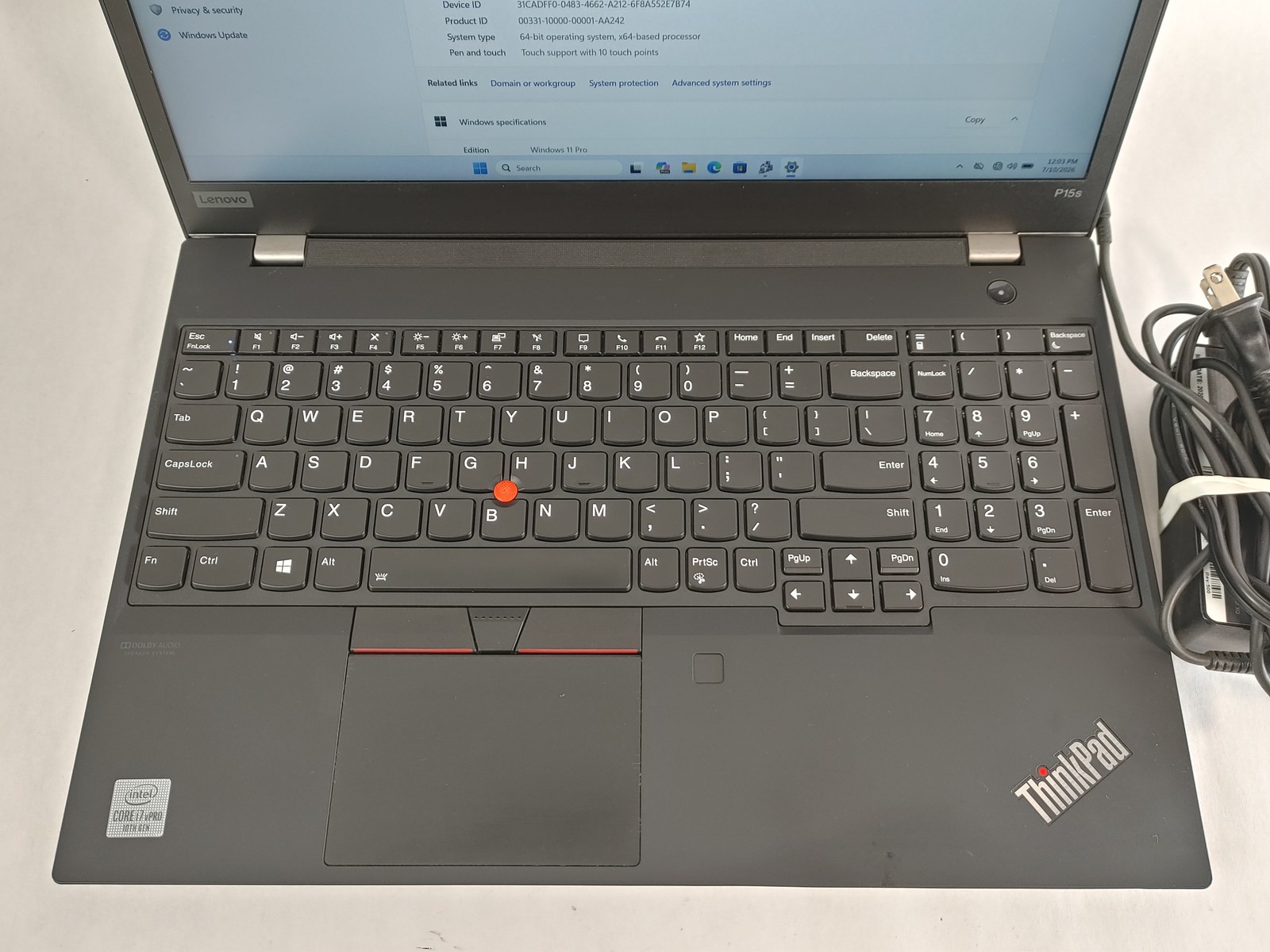 Lenovo ThinkPad T15s Gen 1 Core i7-10610U 1.80 GHz 16 GB DDR4 256 GB M.2 Windows