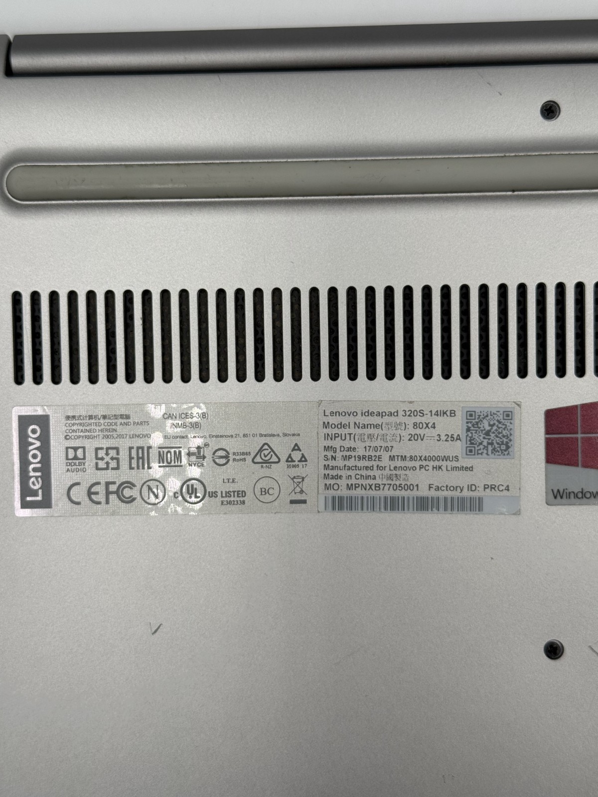 Lenovo IdeaPad 320s Laptop Core i5-7200U, 8GB RAM, 256GB SSD, Windows 11 *READ*