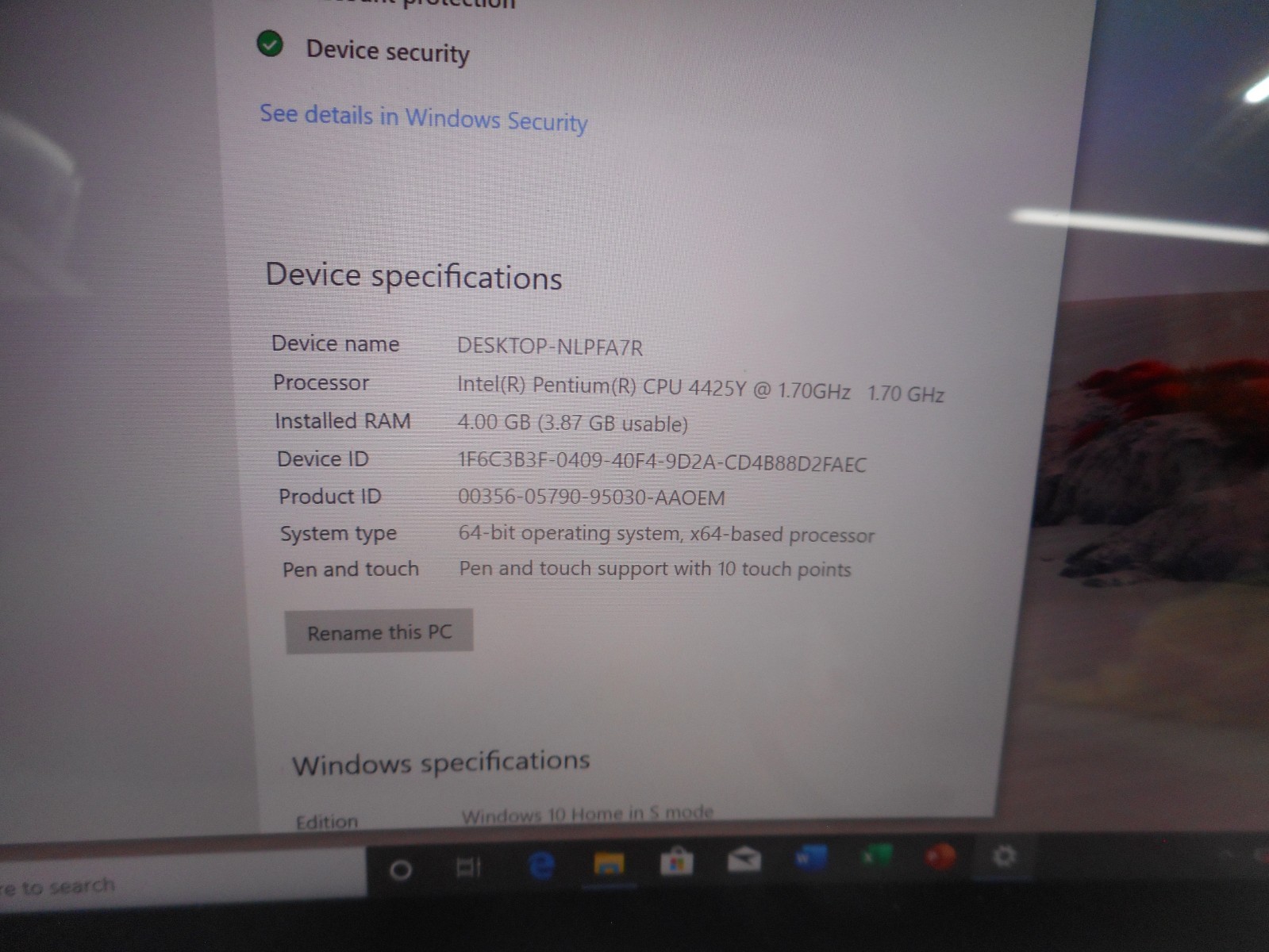 Microsoft Surface Go 2 Tablet 1901 Pentium 4425Y 64GB SSD 4GB DDR3 Silver