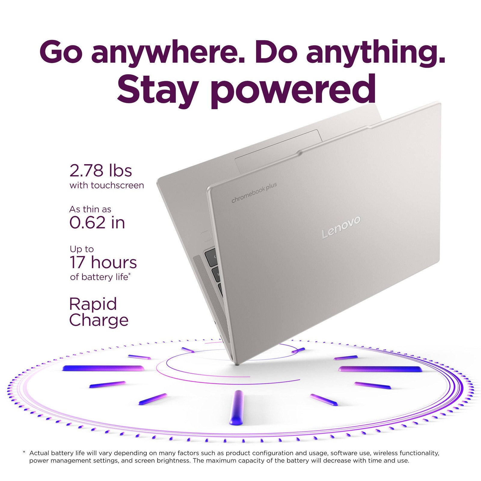Lenovo – Chromebook Plus 14″ OLED 2K Touchscreen Laptop with Google AI – Medi…