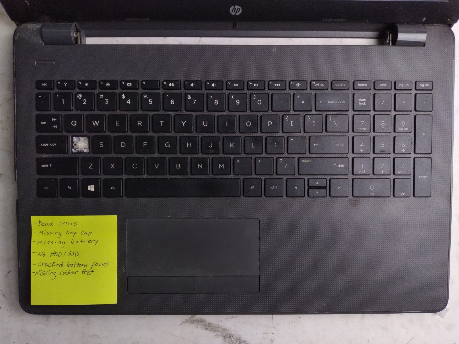 HP Notebook 255 G6 w/AMD E2-9000e, 4GB RAM, 15.6″ Laptop for Parts/Repair
