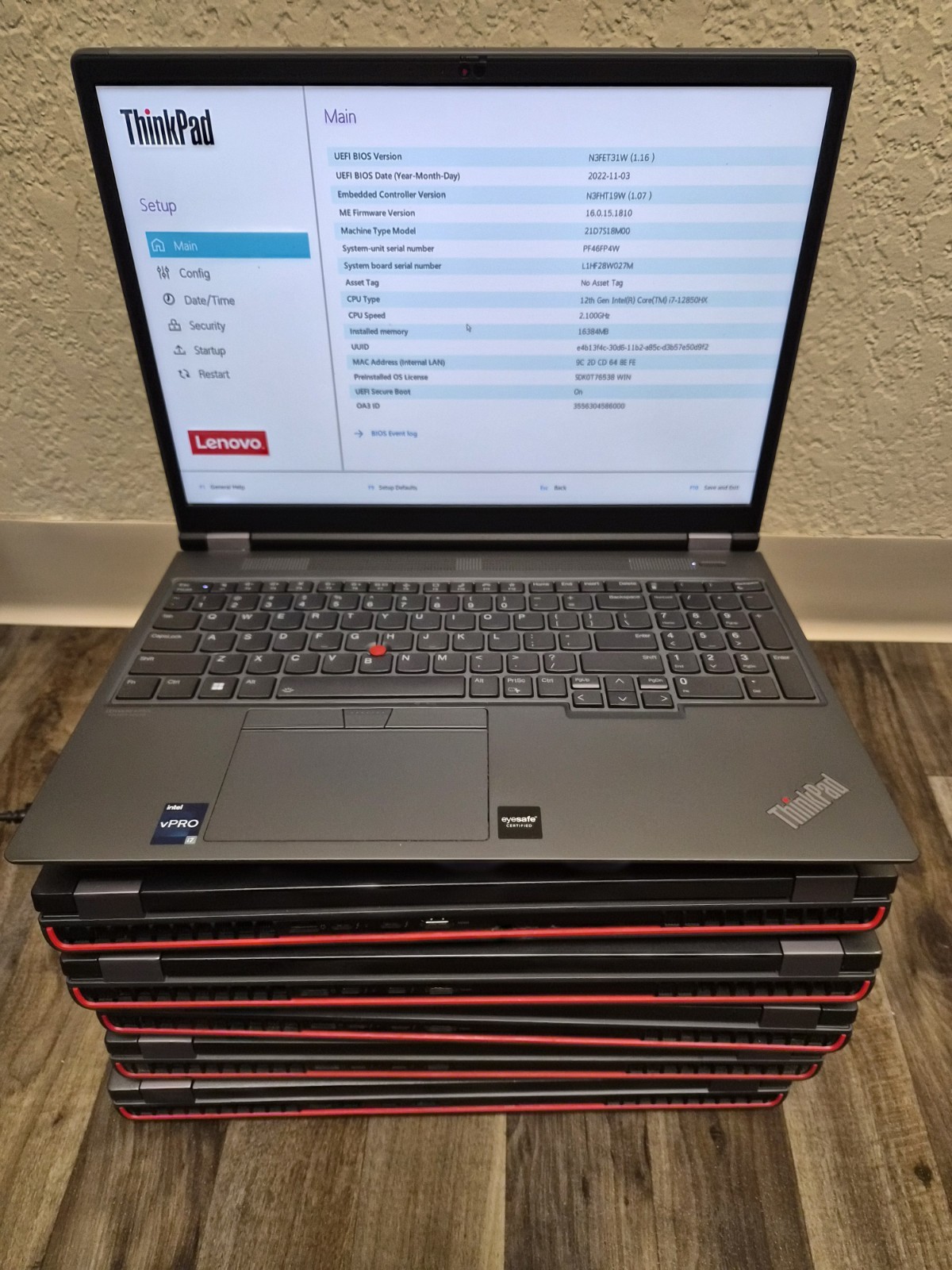 Lenovo ThinkPad P16 Gen 2 Intel Core I7 12th Gen 16GB Ram No SSD As-Is