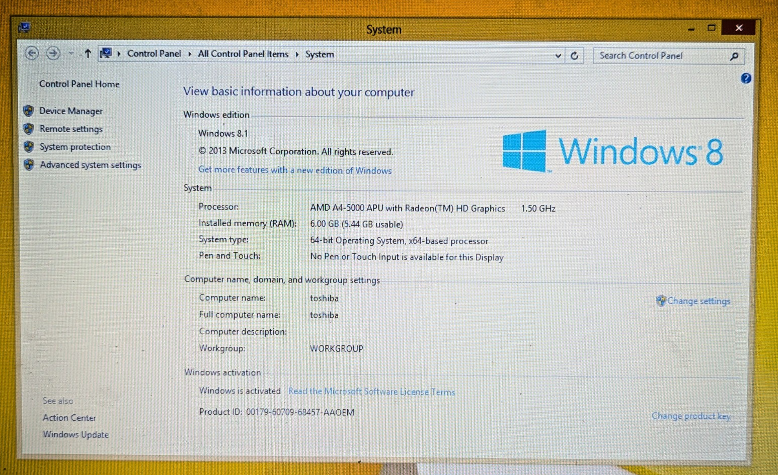 Toshiba L75D-A7283 17.3″ Laptop w/ AMD-A4 5000, 6GB RAM, 750GB HD, Win 8.1