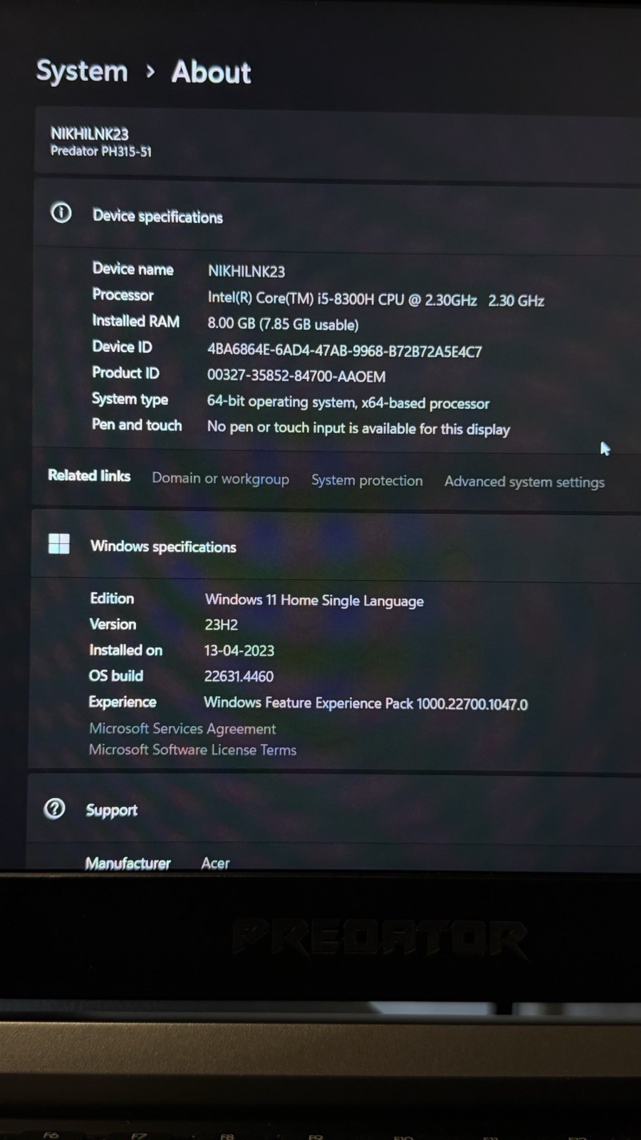 Acer Predator Helios 300 Gaming Laptop | GTX 1050 Ti | Intel i5 | 8GB RAM