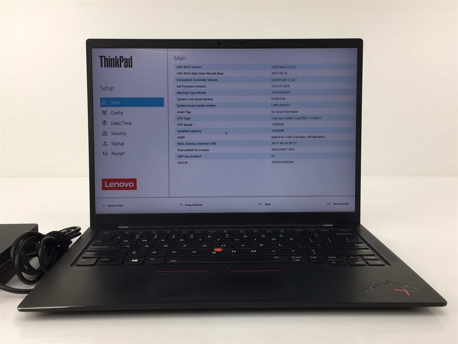 Lenovo ThinkPad X1 Carbon Gen 9 i7-1185G7 4.80GHz 16GB RAM 256GB SSD Win 11 Pro