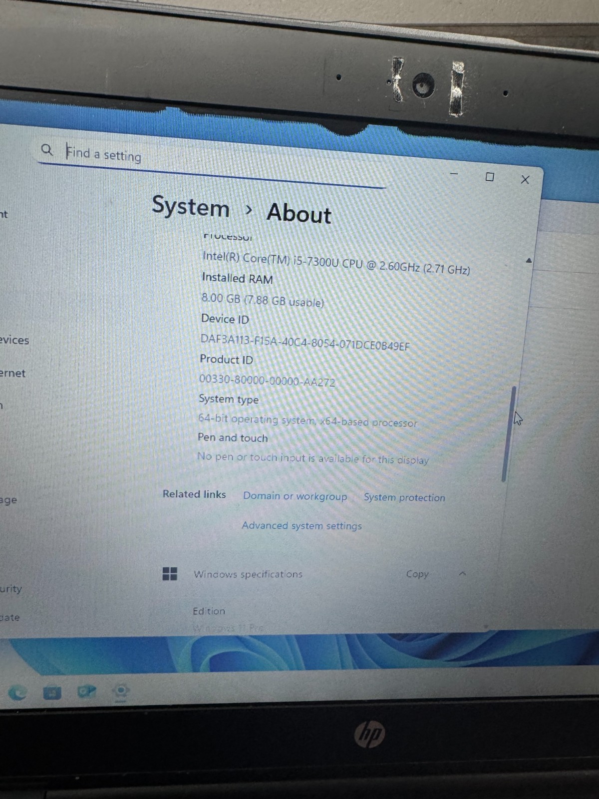 HP PROBOOK 640 G3 Core I5-7300U 8GB RAM 128GB SSD 2.60GHz Laptop *Read # 5101