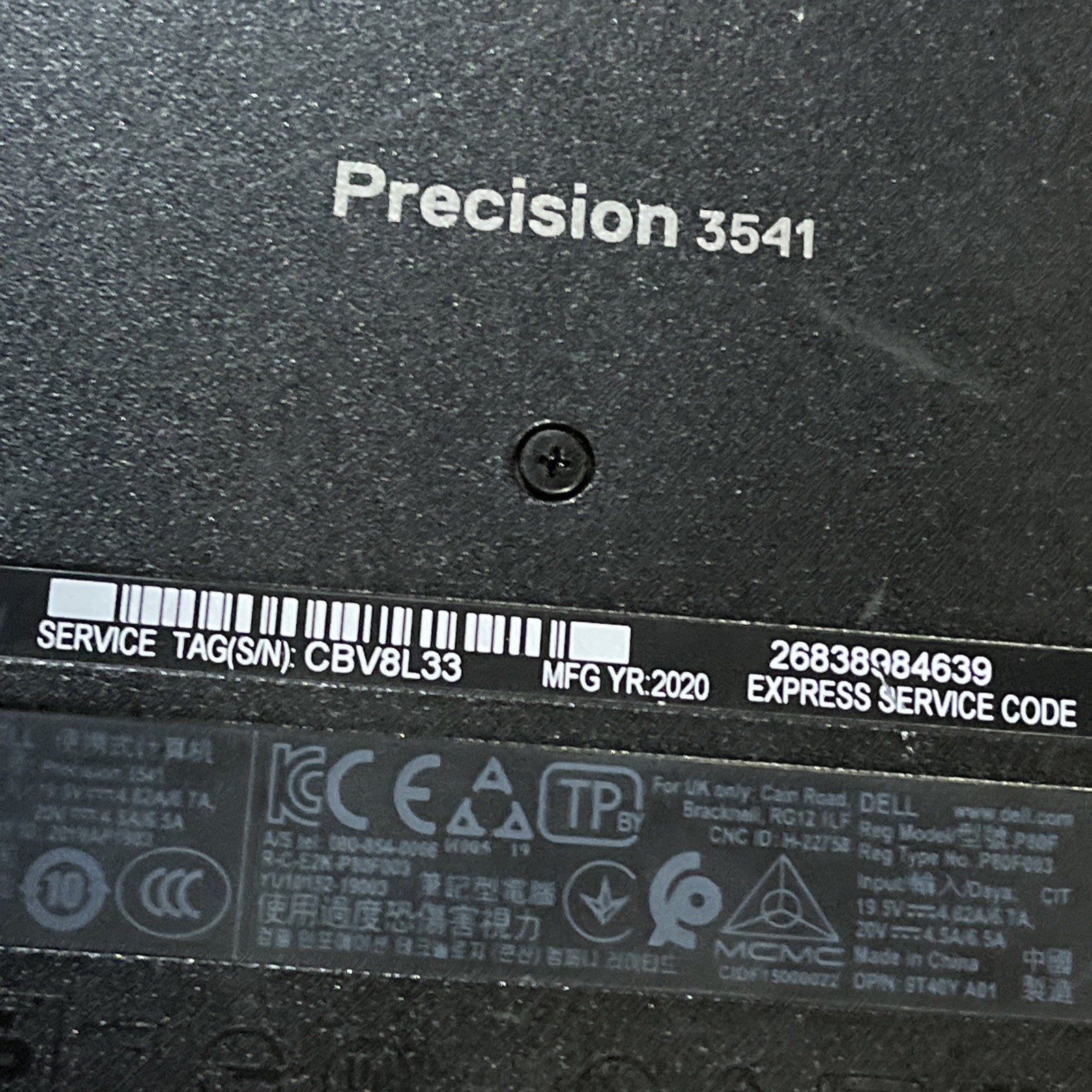 DELL PRECISION 3541 INTEL CORE I5-9400H 2.50GHZ 16GB RAM NO HD