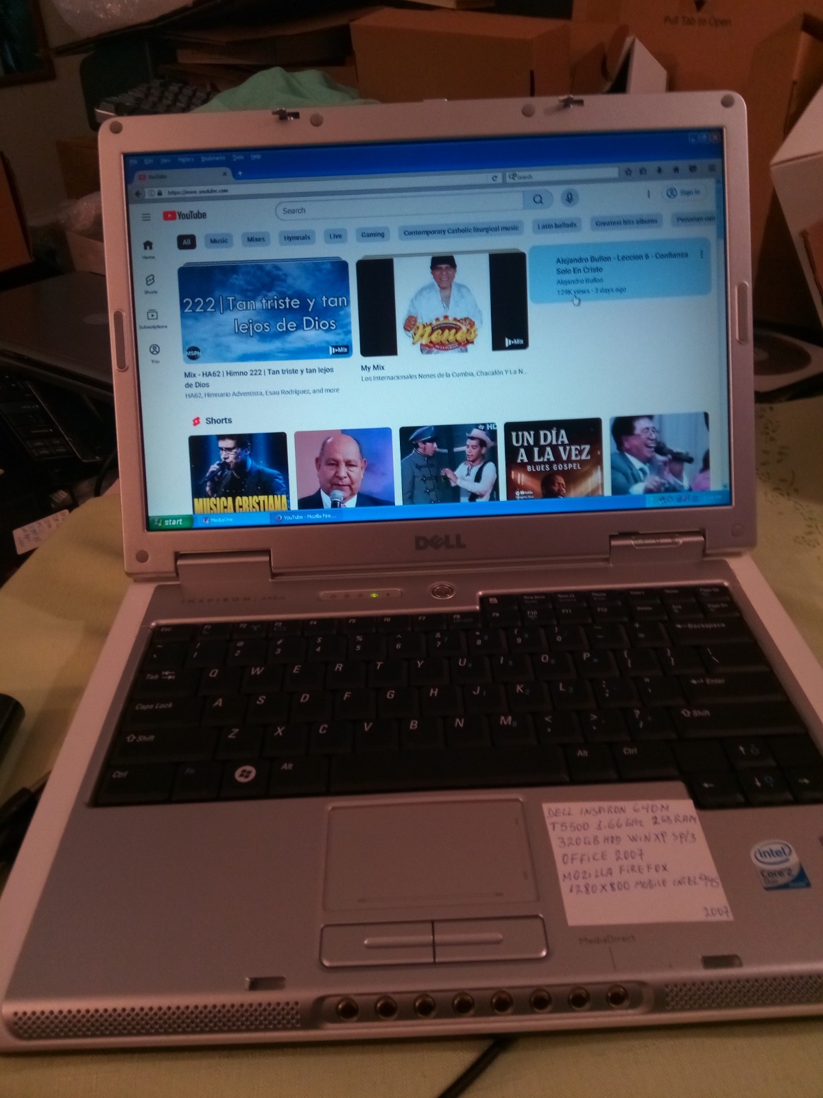 DELL INSPIRON 640M T5500 1.66GHZ 2GBRAM 320GBHDD WINXP SP/3 OFFICE 2007 CLEAN