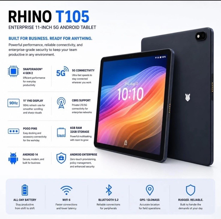 Rhino T105 10.1″ Android Tablet 32GB