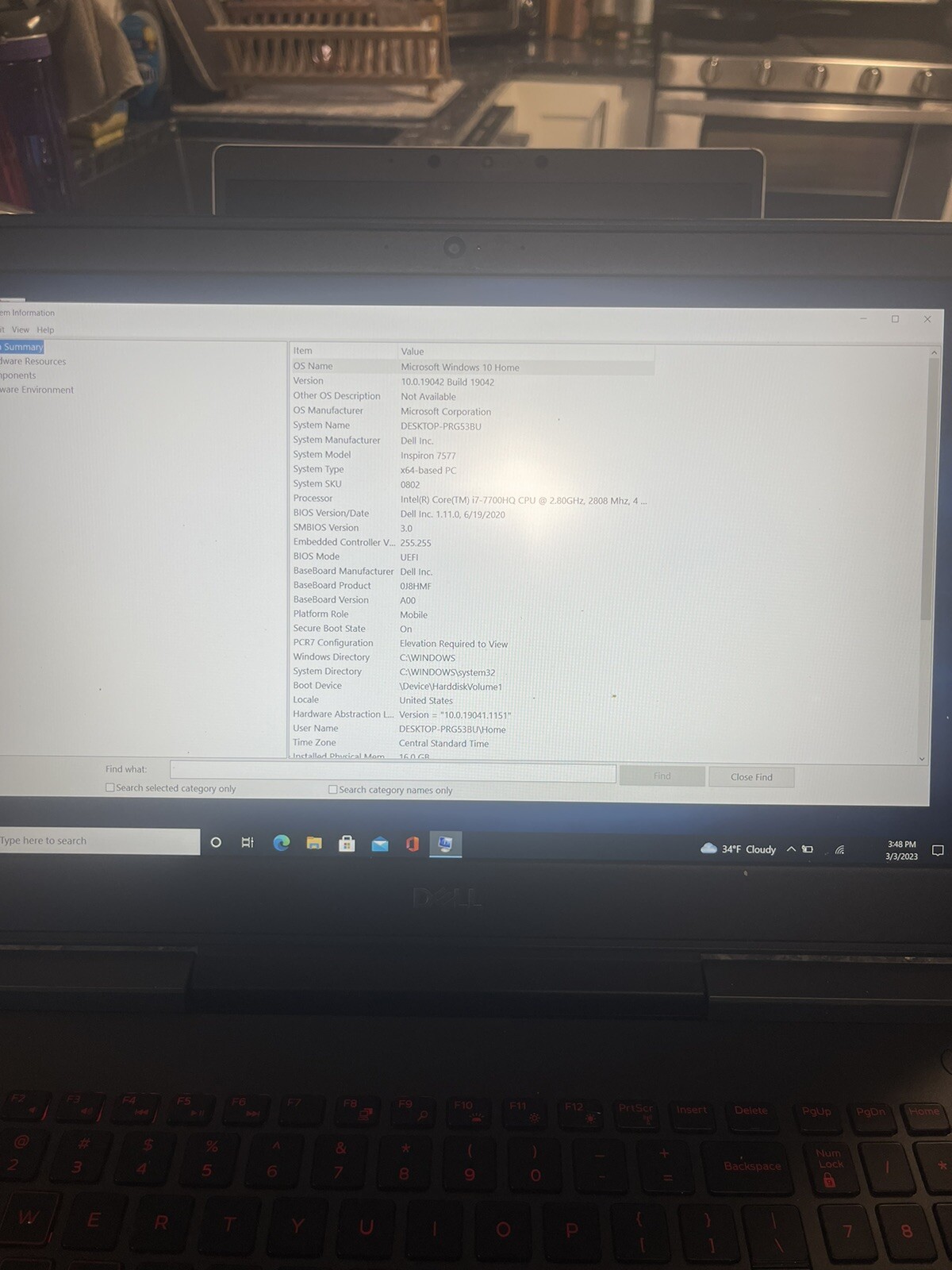 Dell Inspiron 15 7577 15.6″ (1TB HDD + 128GB SSD, Intel Core i7-7700HQ, 2.80GHz,