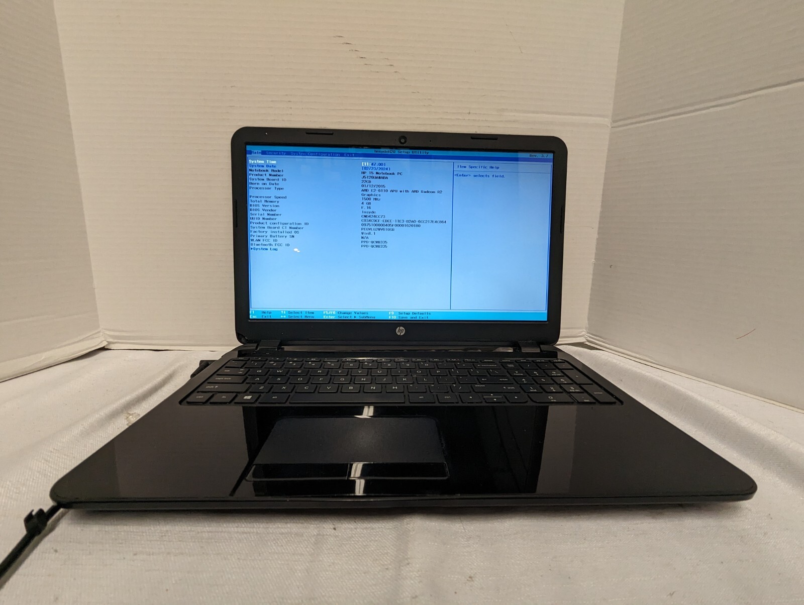 hp pavilion 15-G011NR 15″ laptop AMD E2-6110 1.50GHZ 4gbs ram no hdd